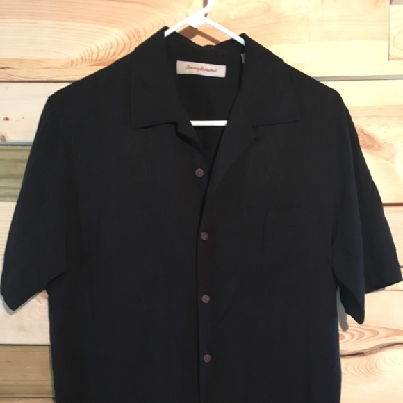 tommy bahama black silk shirt
